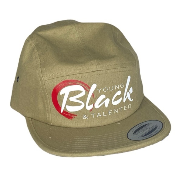 The Classics Five Panel Slogan Strapback (Size:OS, Color:Tan/White/Red) - Picture 1 of 3